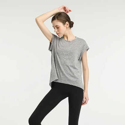 Sport Shirt Temperament Bodybuilding Sportswear T-Shirt Fashion Yoga Clothes Sexy Beauty Back Tops Fitness Clothes Women Fitness